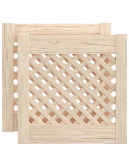 Ante con Design a Reticolo 2 pz 39,5x39,5 cm in Legno di Pino