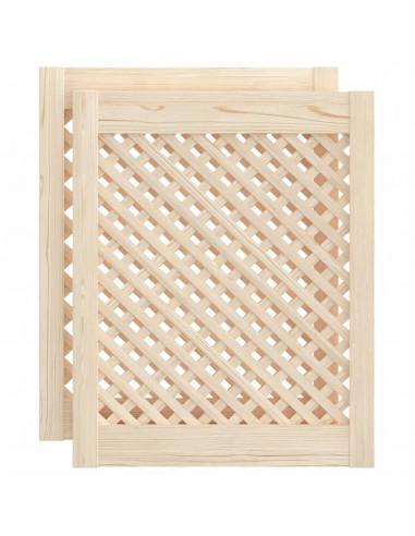 Ante con Design a Reticolo 2 pz 49,5x61,5 cm in Legno di Pino