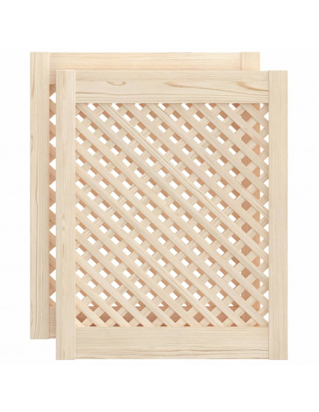 Ante con Design a Reticolo 2 pz 49,5x61,5 cm in Legno di Pino