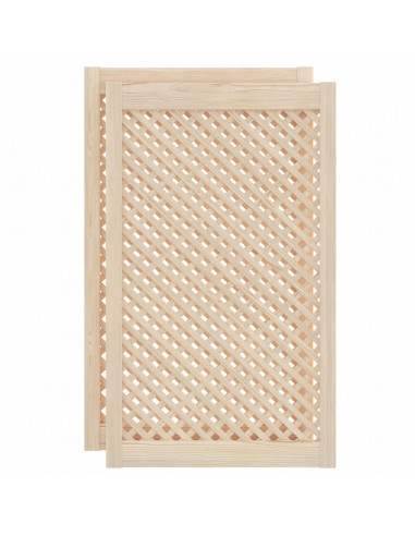Ante con Design a Reticolo 2 pz 59,5x99 cm in Legno di Pino