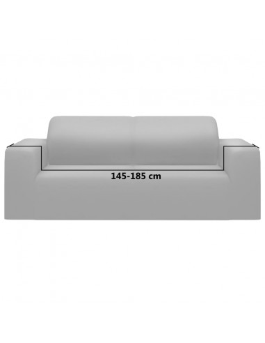 Fodera Elasticizzata Divano 2 Posti in Jersey Poliestere Grigio