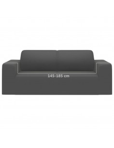 Fodera Elasticizzata Divano 2 Posti Jersey Poliestere Antracite 2