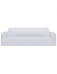Fodera Elasticizzata Divano 3 Posti in Jersey Poliestere Bianco 2