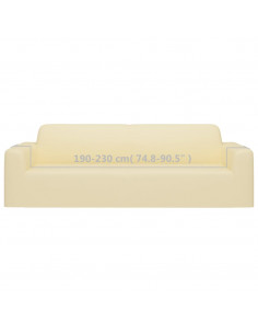 Fodera Elasticizzata Divano 3 Posti in Jersey Poliestere Crema 2