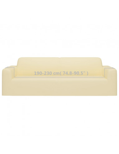 Fodera Elasticizzata Divano 3 Posti in Jersey Poliestere Crema