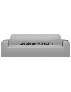 Fodera Elasticizzata Divano 3 Posti in Jersey Poliestere Grigio 2