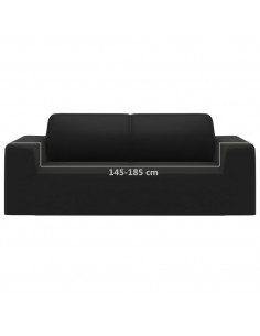 Fodera Elasticizzata per Divano 2 Posti Jersey Poliestere Nero
