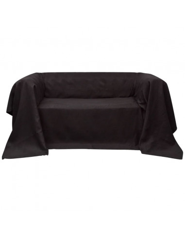 Fodera per divano in micro-camoscio marrone 210 x 280 cm