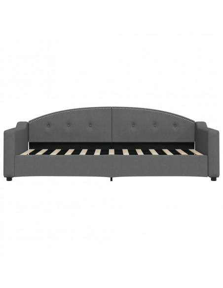 Divano Letto Estraibile Cassetti Grigio Scuro 80x200cm Tessuto