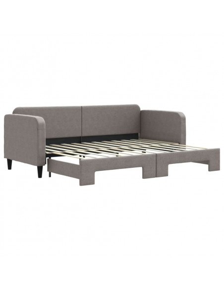 Divano Letto con Letto Estraibile Tortora 80x200 cm Tessuto