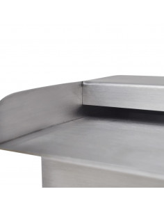 Fontana a Cascata per Giardino Rettangolare Acciaio Inox 30 cm 2