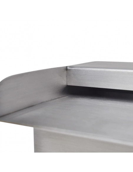 Fontana a Cascata per Giardino Rettangolare Acciaio Inox 30 cm