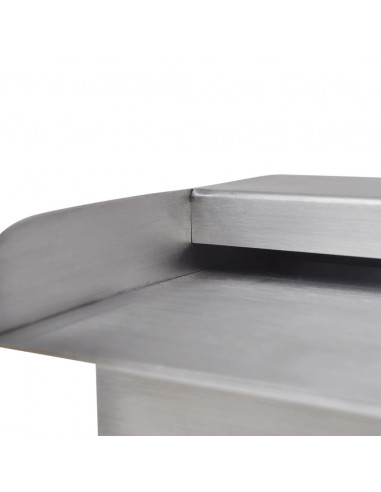 Fontana a Cascata per Giardino Rettangolare Acciaio Inox 45 cm