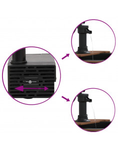 Fontana d'Acqua con Pompa 57x57x53 cm Legno Massello di Abete 2