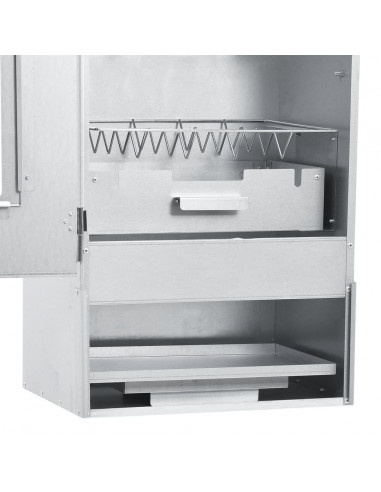 Forno Affumicatore BBQ con Tavolino in Acciaio Zincato