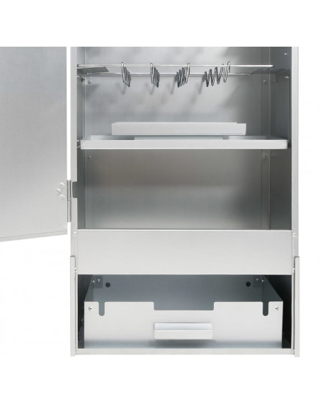 Forno Affumicatore BBQ con Tavolino in Acciaio Zincato