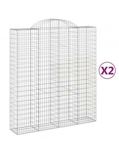 Cesti Gabbioni ad Arco 2 pz 200x50x220/240 cm Ferro Zincato