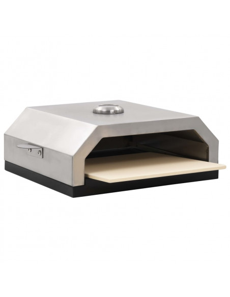 Forno Pizza con Piastra Ceramica per Barbecue a Gas e Carbone