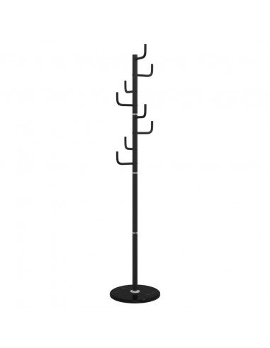 Appendiabiti Nero 183 cm in Ferro Verniciato a Polvere