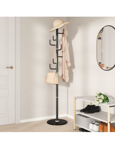 Appendiabiti Nero 183 cm in Ferro Verniciato a Polvere