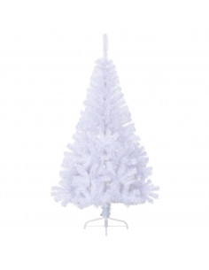 Albero di Natale Artificiale Metà con Supporto Bianco 150cm PVC 2
