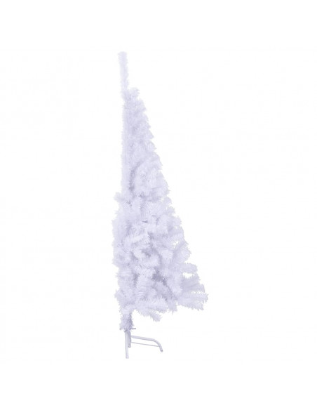 Albero di Natale Artificiale Metà con Supporto Bianco 150cm PVC