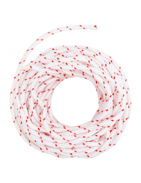 Fune di Avviamento a Strappo Bianco e Rosso Ø4 mm 10 m in Nylon