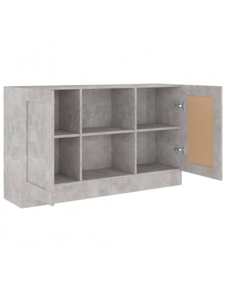 Credenza Grigio Cemento 120x30,5x70 cm in Legno Multistrato