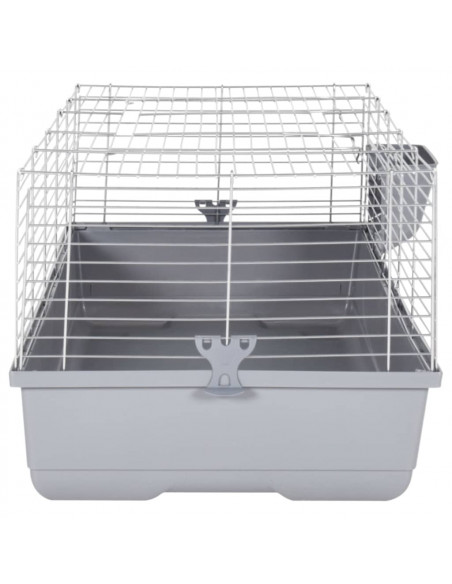Gabbia Animali Piccoli Grigia 100x53x46cm Polipropilene Metallo