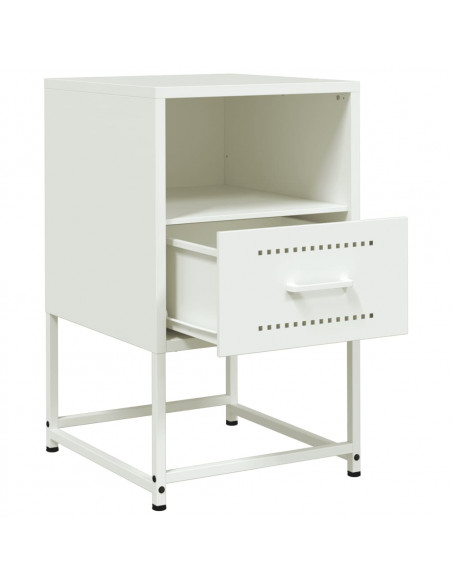 Comodino Bianco 36x39x60,5 cm in Acciaio
