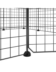 Gabbia per Animali 12 Pannelli con Porta Nero 35x35 cm Acciaio