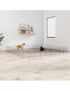 Gabbia per Animali 36 Pannelli con Porta Nera 35x35 cm Acciaio 2