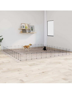 Gabbia per Animali 44 Pannelli con Porta Nera 35x35 cm Acciaio 2