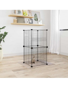 Gabbia per Animali Domestici 8 Pannelli Nero 35x35 cm Acciaio