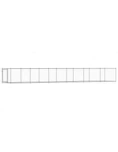 Gabbia per Cani con Porta Grigia 12x2x1,5 m in Acciaio Zincato