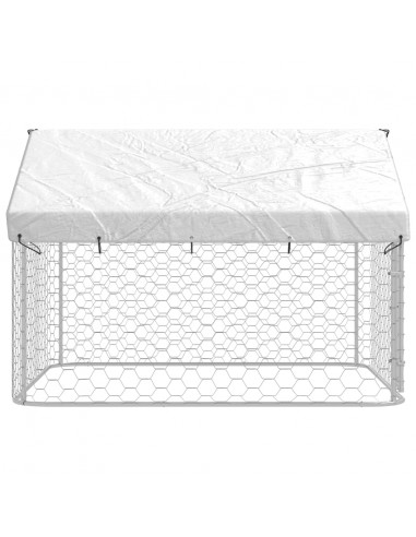 Gabbia per Cani da Esterno con Tetto 200x200x150 cm