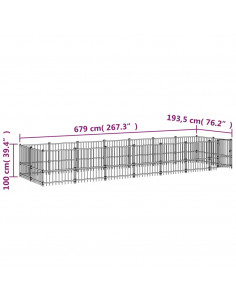 Gabbia per Cani da Esterno in Acciaio 13,14 m² 2
