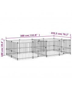Gabbia per Cani da Esterno in Acciaio 7,51 m² 2