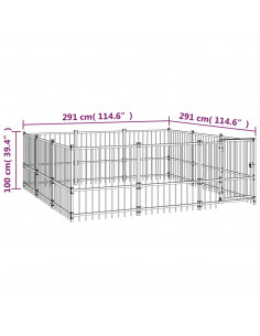 Gabbia per Cani da Esterno in Acciaio 8,47 m²