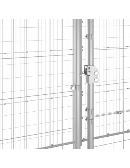 Gabbia per Cani da Esterno in Acciaio Zincato con Tetto 21,78m²