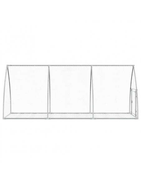 Gabbia per Conigli Argento 300x105x120 cm in Acciaio Zincato