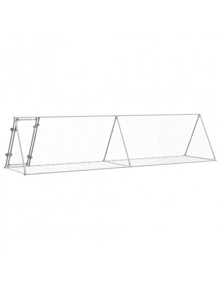 Gabbia per Conigli Argento 400x105x91 cm in Acciaio Zincato