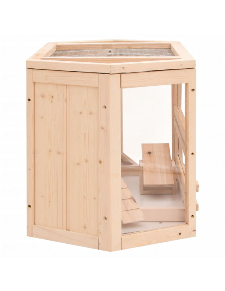 Gabbia per Criceti 80x40x43 cm in Legno Massello di Abete