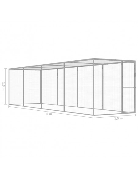 Gabbia per Gatti 6x1,5x1,5 m in Acciaio Zincato