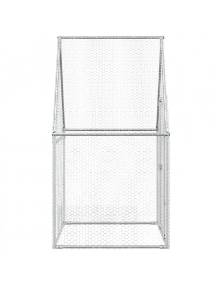 Gabbia per Polli Argento 100x100x190 cm in Acciaio Zincato