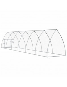 Gabbia per Polli Argento 600x105x120 cm in Acciaio Zincato