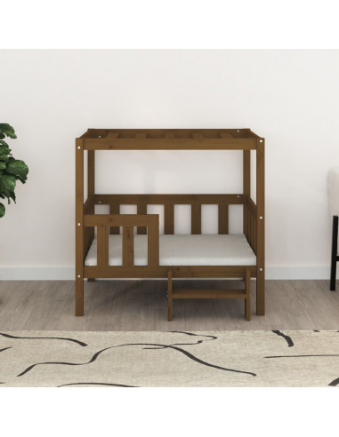 Cuccia per Cani Miele 95,5x73,5x90 cm in Legno Massello di Pino