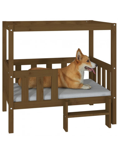 Cuccia per Cani Miele 95,5x73,5x90 cm in Legno Massello di Pino