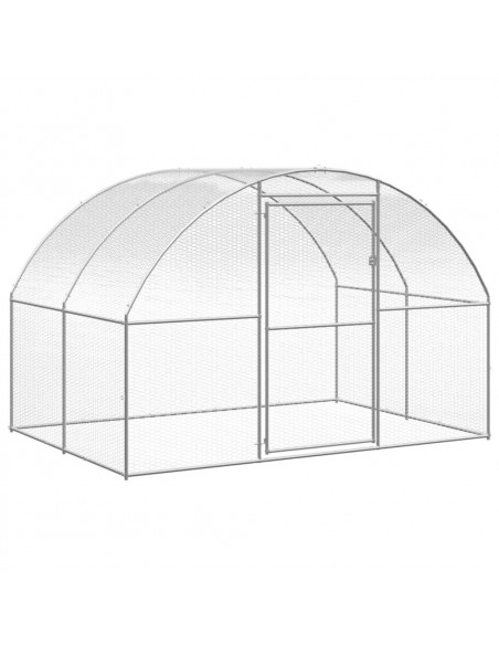 Gabbia per Polli da Esterno 3x2x2 m in Acciaio Zincato