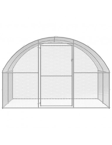 Gabbia per Polli da Esterno 3x8x2 m in Acciaio Zincato